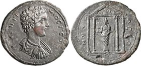 CARIA. Mylasa. Geta, as Caesar, 198-209. Medallion (Bronze, 40 mm, 29.41 g, 7 h). ΠO CЄΠTIMIOC ΓЄTAC Bare-headed, draped and cuirassed bust of Geta to...