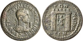 PAMPHYLIA. Side. Gallienus, 253-268. 10 Assaria (Bronze, 30 mm, 17.72 g, 7 h). AYT•KAI•ΠOY•ΛI•ЄΓN•ΓAΛΛIHNOC CЄ Radiate, draped and cuirassed bust of G...