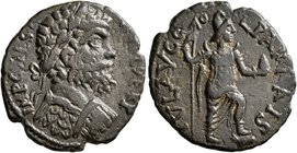 PISIDIA. Parlais. Septimius Severus, 193-211. Assarion (Bronze, 22 mm, 4.80 g, 6 h). IMP CA L SE[...] PERT Laureate and cuirassed bust of Septimius Se...