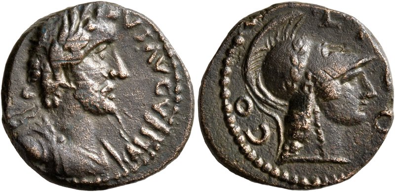 LYCAONIA. Iconium. Antoninus Pius, 138-161. Hemiassarion (Bronze, 18 mm, 4.64 g,...