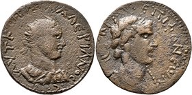 CILICIA. Epiphanea. Valerian I, 253-260. Octassarion (?) (Bronze, 32 mm, 16.46 g, 6 h), CY 322 = 254/5. AYT K Π Λ OYAΛЄPIANOC Radiate, draped and cuir...
