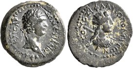 CILICIA. Flaviopolis-Flavias. Domitian, 81-96. 1/4 Assarion (Bronze, 17 mm, 2.82 g, 1 h), CY 17 = 89/90. ΔΟΜЄΤΙΑΝΟϹ (sic!) ΚΑΙϹΑΡ Laureate head of Dom...