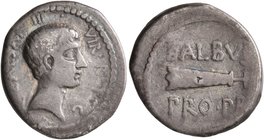 Octavian, 44-27 BC. Denarius (Silver, 19 mm, 3.56 g, 4 h), with L. Cornelius Balbus, propraetor, military mint traveling with Octavian in Italy, 41 BC...