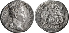 Augustus, 27 BC-AD 14. Denarius (Silver, 17 mm, 3.49 g, 6 h), Lugdunum, 2 BC-AD 4. CAESAR AVGVSTVS DIVI F PATER [PATRIAE] Laureate head of Augustus to...