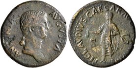 Antonia Minor, Augusta, 37 and 41. Dupondius (Orichalcum, 29 mm, 11.66 g, 6 h), Rome, struck under Claudius, circa 41-50 or 50-54. AN[TO]NIA AVGVSTA D...