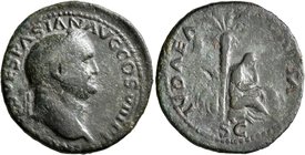 Vespasian, 69-79. As (Copper, 27 mm, 9.29 g, 6 h), Lugdunum, 77-78. IMP CAES VESPASIAN AVG COS VIII P P Laureate head of Vespasian to right. Rev. IVDA...