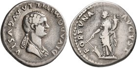 Domitilla Senior, died before 69. Denarius (Silver, 19 mm, 3.37 g, 6 h), Rome, struck under Domitian, 82-83. DIVA DOMITILLA AVGVSTA Draped bust of Div...