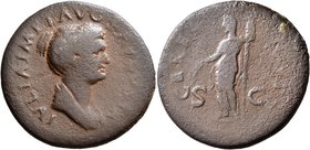 Julia Titi, Augusta, 79-90/1. Dupondius or As (Copper, 30 mm, 11.27 g, 7 h), Rome, struck under Titus, 80-81. IVLIA IMP T AVG [F AVGVSTA] Draped bust ...