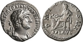 Hadrian, 117-138. Denarius (Silver, 19 mm, 2.70 g, 7 h), Rome, 119-122. [IMP] CAESAR TRAIAN HADRIANVS AVG Laureate and draped bust of Hadrian to right...