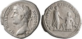 Hadrian, 117-138. Denarius (Silver, 19 mm, 3.07 g, 7 h), Rome, 134-138. HADRIANVS AVG COS III P P Laureate head of Hadrian to left. Rev. RESTITVTORI H...