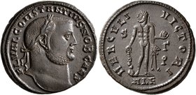 Constantius I, as Caesar, 293-305. Follis (Bronze, 27 mm, 10.50 g, 12 h), Alexandria, circa 304-305. FL VAL CONSTANTIVS NOB CAES Laureate head of Cons...