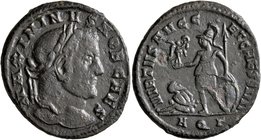 Maximinus II, as Caesar, 305-309. Follis (Bronze, 28 mm, 9.53 g, 7 h), Aquileia, May 305-July 306. MAXIMINVS NOB CAES Laureate head of Maximinus II to...