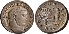 Maximinus II, 310-313. Follis (Bronze, 22 mm, 7.36 g, 1 h), Antiochia, 310. IMP C GAL VAL MAXIMIANVS P F AVG Laureate head of Maximinus to right. Rev....