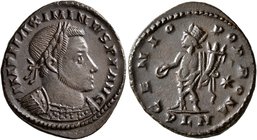 Maximinus II, 310-313. Follis (Bronze, 23 mm, 4.95 g, 7 h), Londinium, mid 310-late 312. IMP MAXIMINVS P F AVG Laureate and cuirassed bust of Maximinu...