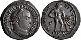 Maximinus II, 310-313. Follis (Bronze, 22 mm, 5.18 g, 7 h), Cyzicus, circa 311-312. IMP C GAL VAL MAXIMINVS P F AVG Laureate head of Maximinus II to r...