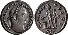 Maximinus II, 310-313. Follis (Bronze, 21 mm, 4.39 g, 6 h), Cyzicus, circa 312-313. IMP C GAL VAL MAXIMINVS P F AVG Laureate head of Maximinus II to r...
