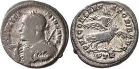 Licinius I, 308-324. Argenteus (Billon, 19 mm, 2.84 g, 12 h), Treveri, 309-May 313. IMP LICI-NIVS AVG Laureate and cuirassed bust of Licinius I to lef...