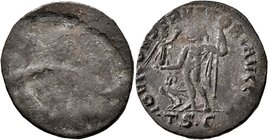 Licinius I (?), 308-324. Follis (Bronze, 24 mm, 3.78 g), uniface mint error, Thessalonica, circa 312-313. Blank. Rev. IOVI CONSERVATORI AVGG NN / •TS•...