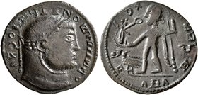 Licinius I, 308-324. Follis (Bronze, 22 mm, 3.68 g, 12 h), a contemporary imitation of an issue from Alexandria, after 315. Laureate head of Licinius ...