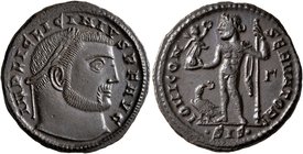 Licinius I, 308-324. Follis (Bronze, 20 mm, 4.20 g, 6 h), Siscia, 315-316. IMP LIC LICINIVS P F AVG Laureate head of Licinius I to right. Rev. IOVI CO...