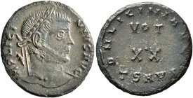 Licinius I, 308-324. Follis (Bronze, 20 mm, 2.71 g, 5 h), Thessalonica, 320. IMP LICI-NIVS AVG Laureate head of Licinius I to right. Rev. D N LICINI A...