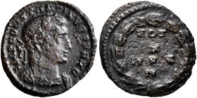 Constantine I, 307/310-337. 1/4 Follis (Bronze, 14 mm, 1.00 g, 6 h), Treveri, autumn 307-end of 308. IMP CONSTANTINVS P F AVG Laureate and cuirassed b...