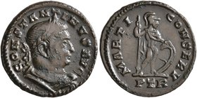 Constantine I, 307/310-337. Half Follis (Bronze, 18 mm, 2.36 g, 6 h), Treveri, 310-311. CONSTANTINVS AVG Laureate and draped bust of Constantine I to ...