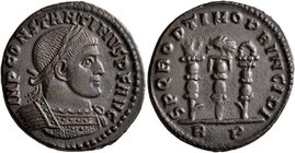 Constantine I, 307/310-337. Follis (Bronze, 22 mm, 4.57 g, 6 h), Rome, 312-313. IMP CONSTANTINVS P F AVG Laureate and cuirassed bust of Constantine I ...
