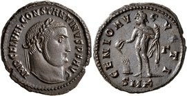 Constantine I, 307/310-337. Follis (Bronze, 22 mm, 6.49 g, 6 h), Cyzicus, circa 312-313. IMP C FL VAL CONSTANTINVS P F AVG Laureate head of Constantin...
