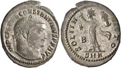 Constantine I, 307/310-337. Follis (Silvered bronze, 24 mm, 4.25 g, 1 h), Cyzicus, 313. IMP C FL VAL CONSTANTINVS P F AVG Laureate head of Constantine...