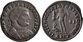 Constantine I, 307/310-337. Follis (Bronze, 22 mm, 3.39 g, 12 h), Antiochia, 315-316. IMP CONSTANTINVS P F AVG Laureate and cuirassed bust of Constant...