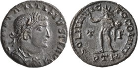 Constantine I, 307/310-337. Follis (Bronze, 21 mm, 4.11 g, 7 h), a contemporary imitation of an issue from Treveri, after 316. CONSTANTINVS P F AVG La...