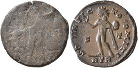 Constantine I (?), 307/310-337. Follis (Bronze, 19 mm, 3.20 g, 2 h), uniface mint error, Treveri, 317-318. blank. Rev. SOLI INVIC-TO COMITI / F - T / ...
