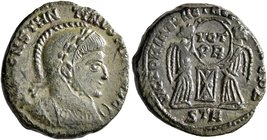 Constantine I, 307/310-337. Follis (Bronze, 17 mm, 3.32 g, 8 h), a contemporary imitation of an issue from Treveri, after 318-319. IMP CONSTANTINVS MA...