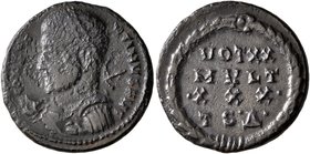 Constantine I, 307/310-337. Follis (Bronze, 19 mm, 2.68 g, 6 h), Thessalonica, 318-319. CONSTA-NTINVS AVG Laureate and cuirassed bust of Constantine I...