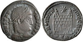 Constantine I, 307/310-337. Follis (Bronze, 18 mm, 2.36 g, 7 h), a contemporary imitation of an issue from Treveri, after 325-326. CONSTAN-TINVS AVG L...