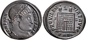 Constantine I, 307/310-337. Follis (Bronze, 21 mm, 2.96 g, 1 h), Arelate, 326-327. CONSTAN-TINVS AVG Laureate head of Constantine I to right. Rev. PRO...
