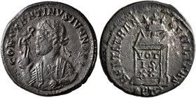 Constantine II, as Caesar, 316-337. Follis (Bronze, 19 mm, 3.70 g, 12 h), a contemporary imitation of an issue from Treveri, after 321-323. CONSTANTIN...