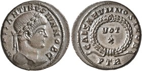 Constantine II, as Caesar, 316-337. Follis (Bronze, 18 mm, 2.83 g, 12 h), a contemporary imitation of an issue from Treveri, after 323. CONSTANTINVS I...
