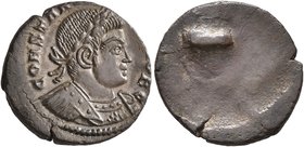 Constantine II, as Caesar, 316-337. Follis (Bronze, 17 mm, 2.35 g), uniface mint error, Treveri, after 330. CONSTA[NTINVS IVN NO]B C Laureate and cuir...