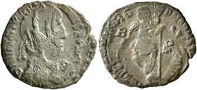 Valentinian I, 364-375. Follis (Bronze, 19 mm, 1.57 g, 6 h). [D N VALENTINI]-ANVS P F AVG Pearl-diademed, draped and cuirassed bust of Valentinian I t...