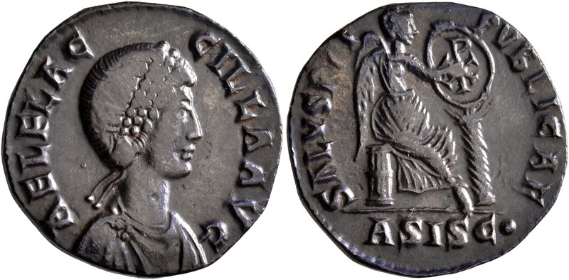 Aelia Flaccilla, Augusta, 379-386/8. Follis (Bronze, 21 mm, 4.00 g, 12 h), Sisci...