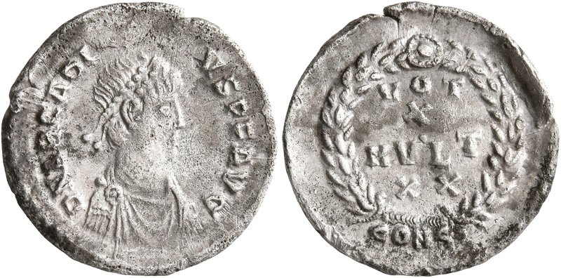 Arcadius, 383-408. Siliqua (Silver, 18 mm, 1.99 g, 12 h), Constantinopolis, 15 M...