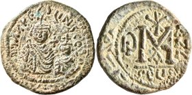 Heraclius, with Heraclius Constantine, 610-641. Follis (Bronze, 31 mm, 14.13 g, 12 h), Seleucia Isauriae, RY 6 = 615/5. Half-lenght busts of Heraclius...