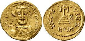 Constans II, 641-668. Light weight Solidus of 23 Siliquae (Gold, 20 mm, 4.28 g, 6 h), Constantinopolis, indictional year Z (7) = 648/9. δ N CONSTANTIN...