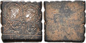 Byzantine Weights, Circa 4th-5th centuries. Weight of 1 Nomisma (Bronze, 15x15 mm, 4.20 g), a square coin weight with plain edges. Draped and nimbate ...
