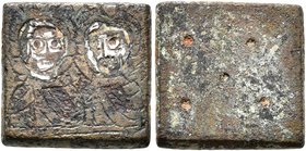 Byzantine Weights, Circa 4th-5th centuries. Weight of 1 Nomisma (Bronze, 13x13 mm, 4.29 g), a square coin weight with plain edges. Draped and nimbate ...