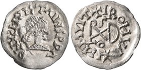 GEPIDS. Uncertain king, 454-552. 1/4 Siliqua (Silver, 16 mm, 0.63 g, 1 h), imitating a Ravenna mint issue of Theoderic in the name of Justinian I. Sir...