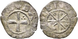 CRUSADERS. County of Tripoli. Bohémond V, 1233-1251. Denier (Silver, 14 mm, 0.64 g). +BAMVND' COMS Cross with three pellets in upper right field. Rev....
