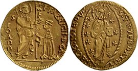 CRUSADERS. Knights of Rhodes (Knights Hospitallers). Fabrizio del Carretto, 1513-1521. Ducat (Gold, 22 mm, 3.49 g, 12 h). F•FABRICIO•D•CΛ - S•IOΛRRI G...